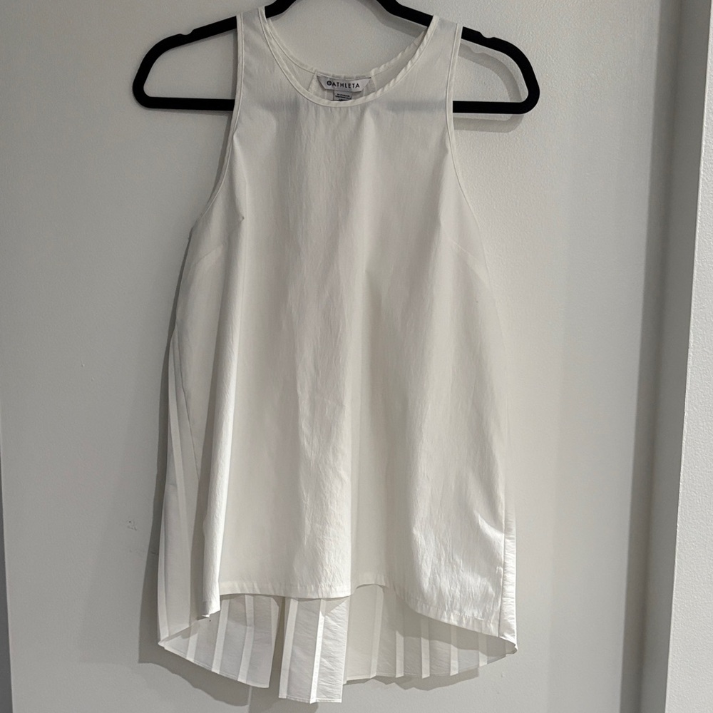 Athleta Ivory Pleated Tank Top XS